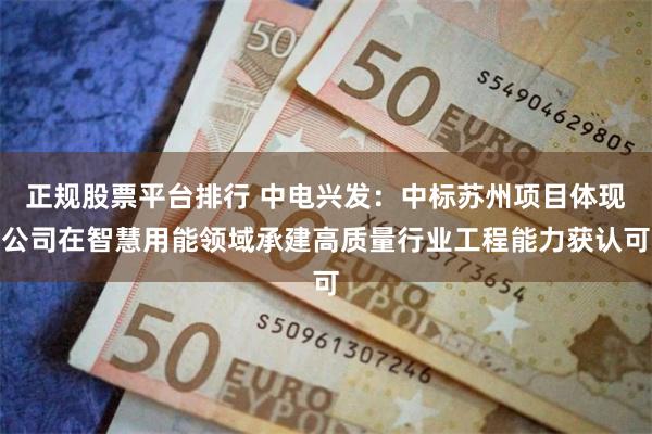 正规股票平台排行 中电兴发：中标苏州项目体现公司在智慧用能领域承建高质量行业工程能力获认可