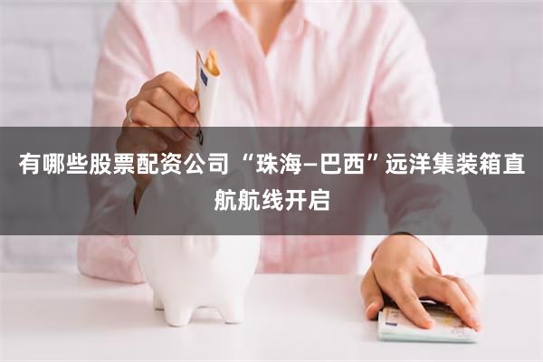 有哪些股票配资公司 “珠海—巴西”远洋集装箱直航航线开启